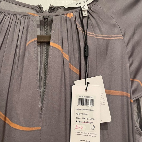 Reiss Zoe Dress (Gray/Orange) *NWT* Womens Sz 8US/12UK - Picture 5 of 8